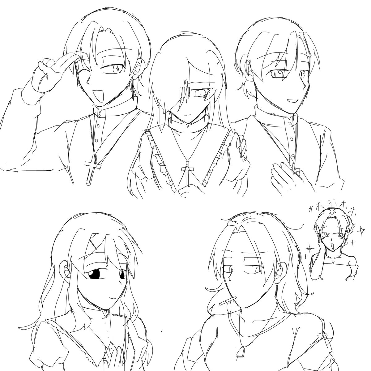 shara09030's tweet photo. 創作雑落書き
(✝️性転換、🏮2PIF設定注意) https://t.co/2RCsbDMumA