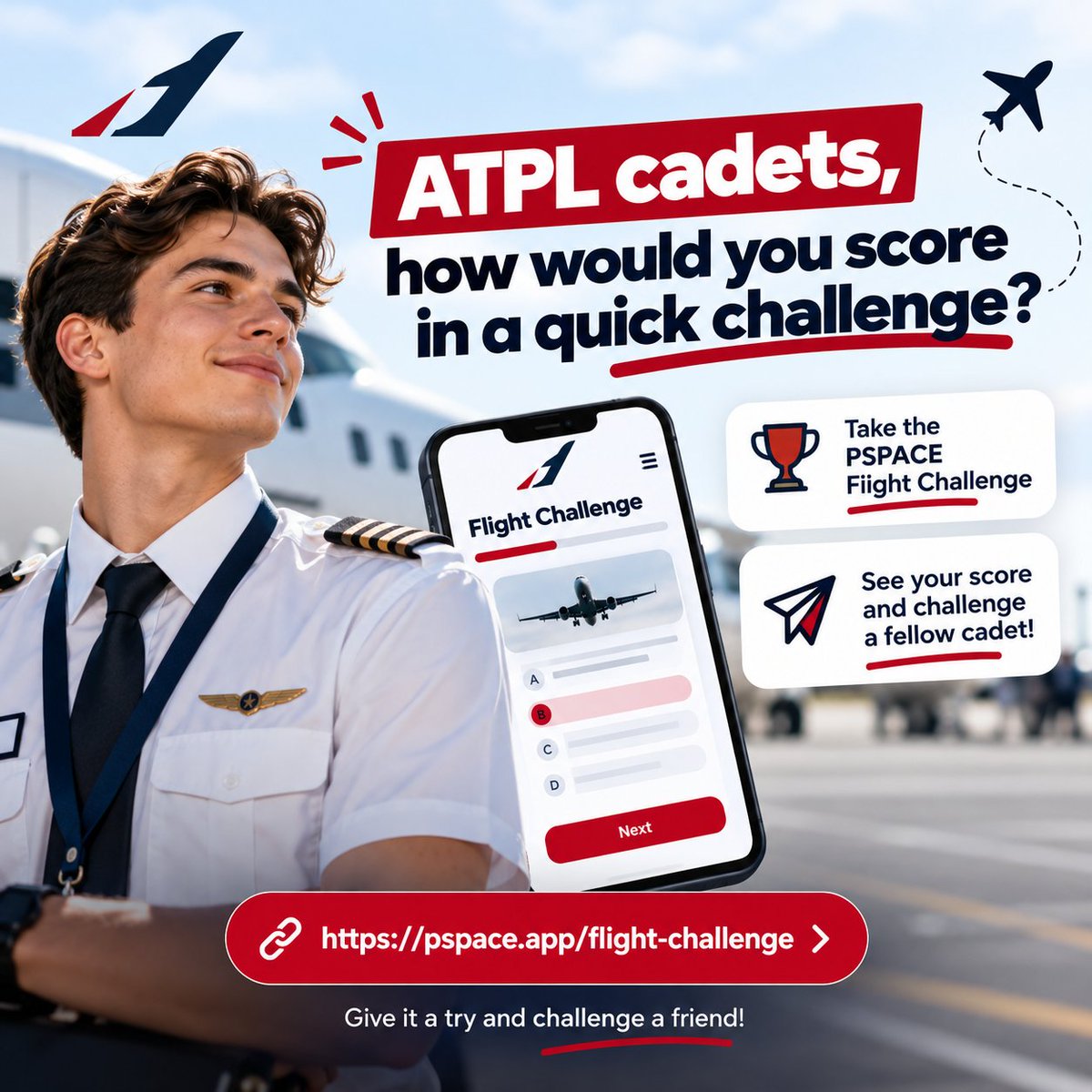 michparel's tweet photo. ✈️ ATPL cadets, how would you score in a quick challenge?

Take the PSPACE Flight Challenge, see your score, then share it with a fellow cadet. Can they beat you? 👀

👉 https://t.co/0gRkQ4cWjy

Give it a try and challenge a friend! https://t.co/hsdMhcRKVI