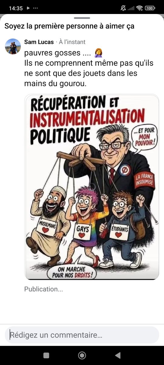 samantha_l72066's tweet photo. @JLMelenchon Pauvres gosses,ils ne comprennent même pas qu'ils ne sont que des pions .... https://t.co/uypqw7iGLL