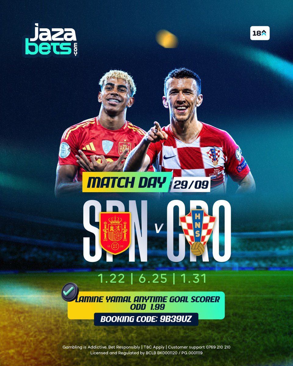 jazabets's tweet photo. Spain vs Croatia

Their last 6 meetings have all produced over 2.5 goals. Leo itakuwa aje? Unaona Spain vs Croatia ikitoa over 2.5 tena?

Boosted odds 👉 https://t.co/vImpVdLiU1

#Jazabets #UEFANationsLeague #Spain #Croatia https://t.co/gjDuNOrwfO