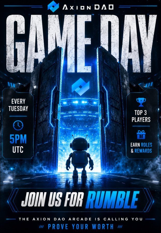 axion_network's tweet photo. 🚀 Greetings, AXIONAUTS! 👋

Get ready for today's Discord Rumble at 5:00 PM UTC!

You won't want to miss this one. 💪 The top 3 winners will receive cash prizes and exclusive custom roles that unlock bonus Engagement XP on Zealy. Meanwhile, the runners-up will earn https://t.co/IUIn0JAhcS points on Discord, which can be redeemed for tickets to our weekly $100–$200 giveaways.

🎮 Join us on Discord:
https://t.co/sketztJ5zd

Who's ready to rumble? 🔥🔥🔥