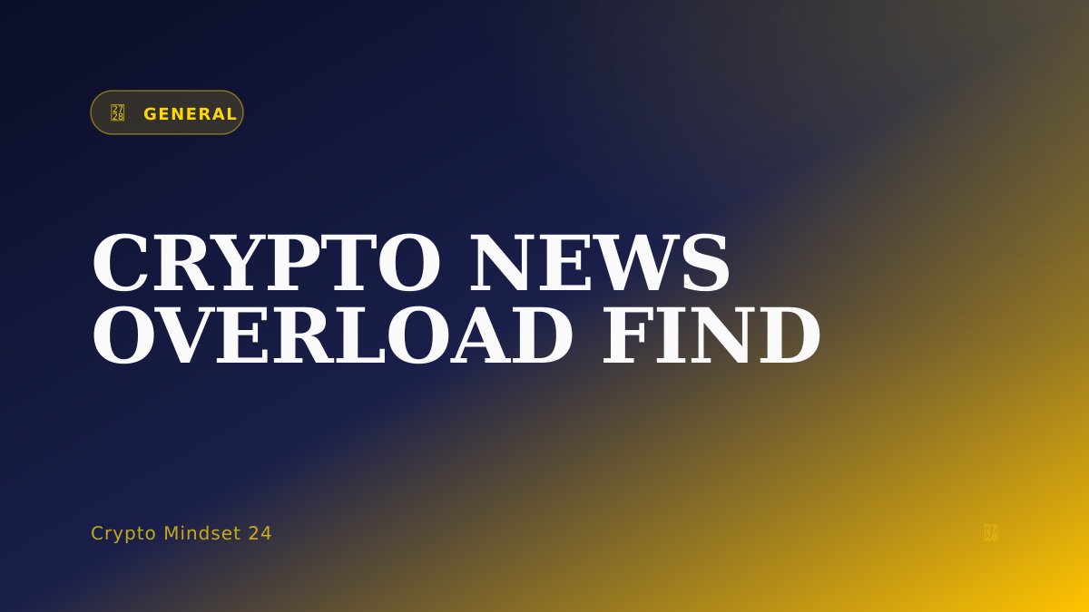CryptoMindset24's tweet photo. Crypto News Overload: Find Real Signals for Investing

The world of crypto news moves fast. One minute, everyone is talking about a new coin. The next, a big exchange faces problems. It's easy to feel lost in the constant stream of ...

https://t.co/tmPiuJoUeD https://t.co/cv6876Rvwk