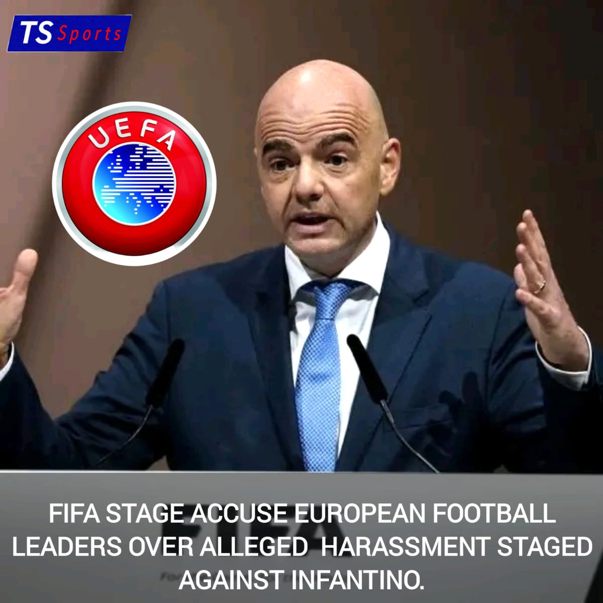 tssport01's tweet photo. 🚨FIFA accuses UEFA of harassment and election interference over Infantino. 

🔗https://t.co/0lJLWfkaqQ https://t.co/eDFC0mr5gY