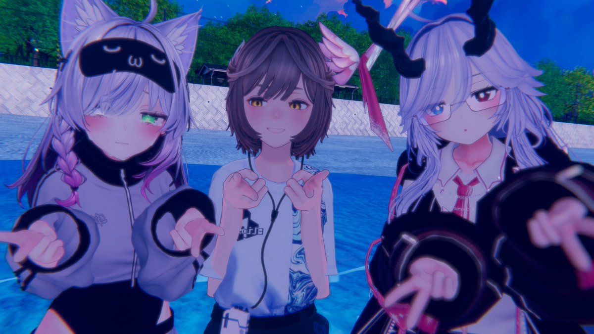 shinok_VRchat's tweet photo. 撮影中に来てくれたもるとずまさんとオリヴィアと！ https://t.co/lVkfiECjQV