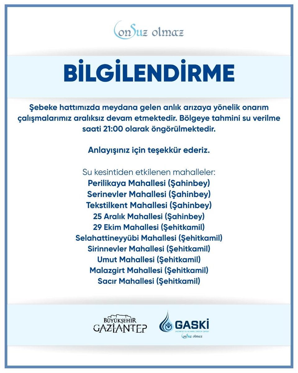 GaskiKurumsal's tweet photo. Şebeke hattımızda meydana gelen anlık arızaya yönelik onarım çalışmalarımız aralıksız devam etmektedir. https://t.co/YZ6zqG8UKQ