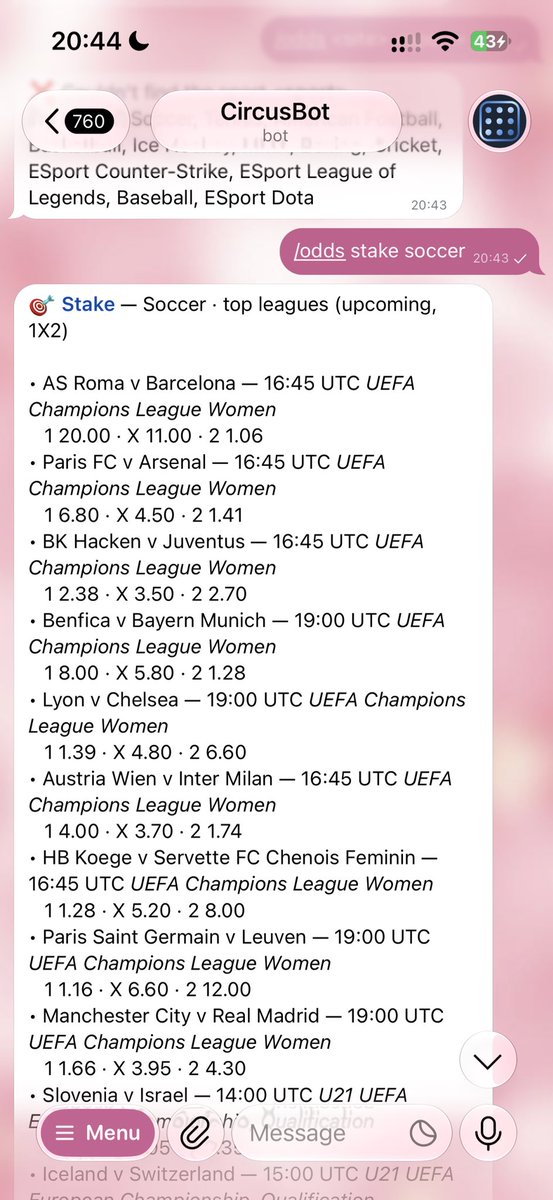 sarkeistic's tweet photo. OH WOW! sports betting has never been this easier 🏈

circus telegram bot (@Circusfyi) makes it convenient to compare odds in different sites! u should definitely try this out if u love betting! 🖤 https://t.co/3hOdkNxdyF