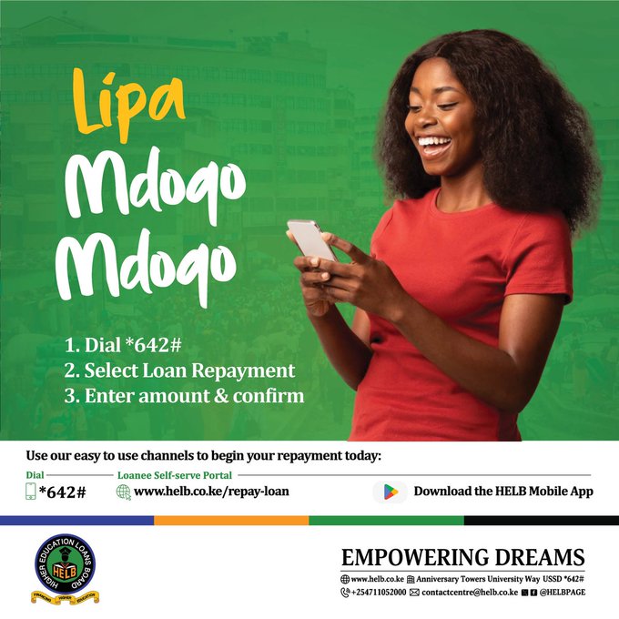 HELBpage's tweet photo. Mwezi huu umeweka kakitu kando?
Endelea na journey yako ya kifedha kwa kulipa loan yako leo kupitia *642# — kwa urahisi na haraka.

Lipa kidogo kidogo, songa mbele hatua kwa hatua, na keep your financial goals on track.

https://t.co/M1exRiHKyz
#NdotoZetuJukumuLetu https://t.co/yKjrhgAIB7