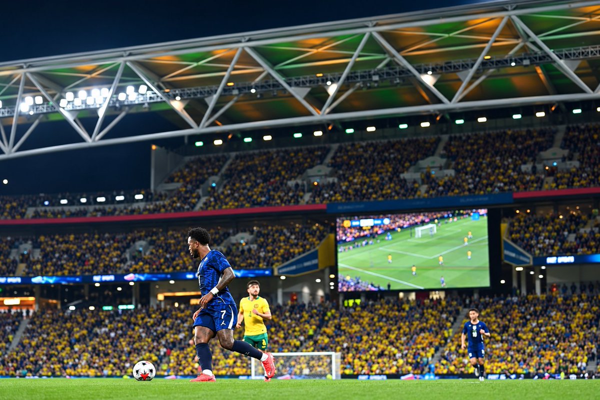 Victoria90zg's tweet photo. 🇦🇺🔥 Australia vs Brazil is LIVE in Brisbane! Who will take control in this exciting international friendly? ⚽ Follow the latest score, key moments &amp; live updates here:

https://t.co/1LpIyZlZUs⁠� 

#AUSvBRA #Socceroos #Football https://t.co/OxUsyINcq3