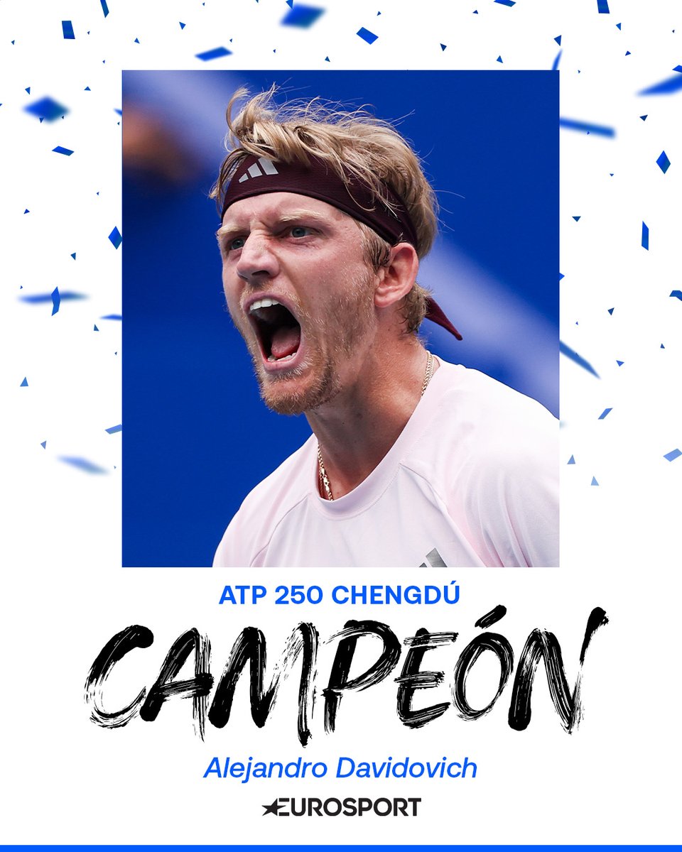 Eurosport_ES's tweet photo. Alejandro.
Davidovich. 
Fokina.

🏆 El costasoleño derrota a Hubert Hurkacz en dos sets (4-6 y 6-7) y levanta el segundo título ATP de su carrera en Chengdú.

#ChengduOpen https://t.co/HyCFqEB5MR