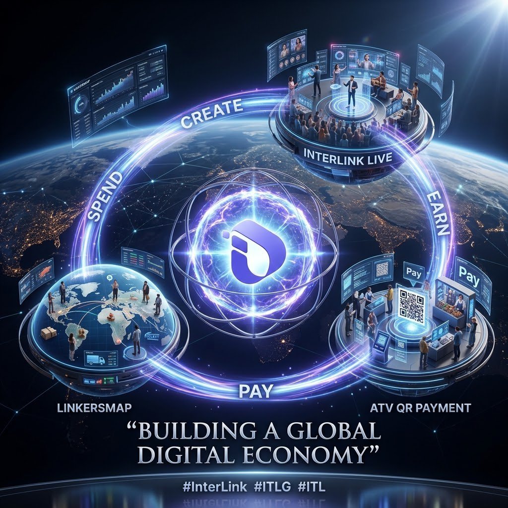 Iukhan1122's tweet photo. Connecting creators, merchants, and global traders into one seamless cycle: Create → Earn → Pay → Spend. 
​BUILDING A GLOBAL DIGITAL ECONOMY
​#InterLink #ITLG #ITL https://t.co/bnhvG5AbQO