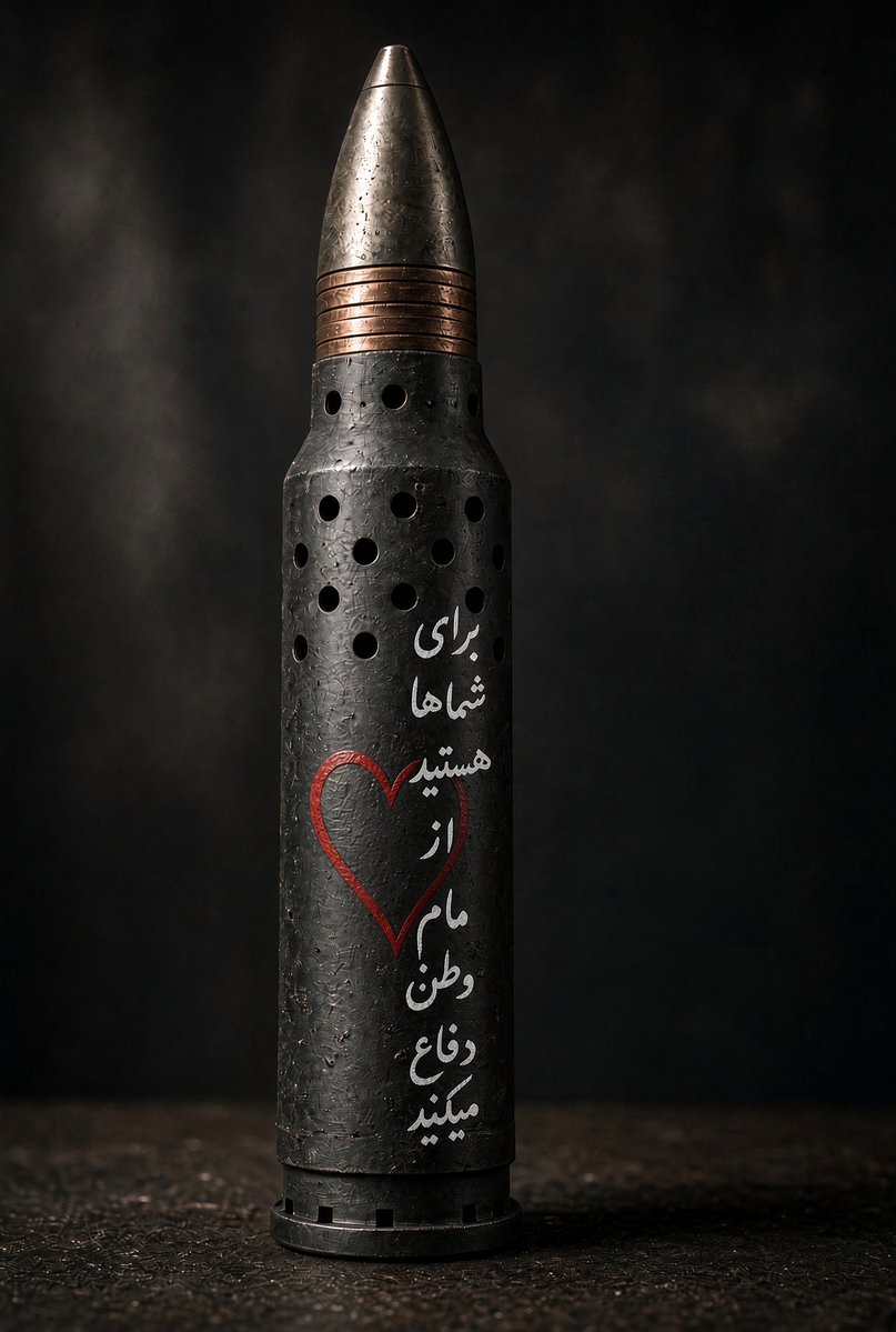rezasadx's tweet photo. امروز به یک دلیل بخصوص یاد زمان جنگ افتادم و یک واقعه جالب که تا امروز نیز یادم است: 
 سیستمی که می‌بینید، اسلحه نویسنده در جنگ بود و سه سال تمام نویسنده را همراهی کرد.

  ما در زمان جنگ آن را خیلی ساده سلاح اسرائیلی می‌نامیدیم و مهماتش هم واقعاً از طریق قاچاق طراحی‌شده خود اسرائیلی‌ها به دست ما می‌رسید. 

 این سیستم که همان تفنگ ۱۰۶ یا (توپ ۱۰۶) نام برده می‌شود که توضیح دقیقش زمان‌بر و تخصصی می‌شود و از حوصله این نوشتار خارج است. 

 به زبان خیلی ساده می‌شود گفت این سلاح مخصوص کمین از پهلو یا عقب به نیروی زرهی دشمن است، و در برخی موارد می‌شود با آن سنگرهای تجمعی، استحکامات یا تأسیسات دشمن را زد.  برد مؤثرش تقریباً ۱۷۰۰ متر است، مستقیم‌زن است و اگر به هدف بخورد درب‌وداغون می‌کند و پدر صاحب‌بچه را درمی‌آورد. 
 
البته ما گاهی از اوقات تا سیصد متری دشمن هم نزدیک میشدیم.  تیرانداز این اسلحه باید بداند که در زمان شلیک کوچک‌ترین حفاظی ندارد، باید فرز باشد، شلیک کند و بلافاصله محل عوض کند چون با اولین شلیک بلافاصله لو می‌رود و به احتمال زیاد یا توپخانه دشمن او را می‌زند یا تیربار سنگین دشمن. 
 گردان ما که چهارصد و بیست نفر تکاور ویژه هوابرد بودیم ، نامش «کثیفان تاکسی‌تلفنی» بود، چون مقر ثابت نداشتیم و مجبور بودیم تمام مدت شناور باشیم و از این درگیری به آن درگیری برویم، و حتی روزها نمی‌توانستیم خودمان را درست‌وحسابی بشوییم؛ برای همین به ما گردان کثیفان می‌گفتند. 

 خلاصه یک روز طرف‌های سال ۶۳ در جبهه مهران قرار بود جایگزینی دو تیپ ارتش را پوشش دهیم که یکی داشت تخلیه می‌کرد و دومی داشت جایگزین می‌شد و عراقی‌ها هم از فرصت سوءاستفاده کرده بودند و با یک تیپ زرهی به سوی تیپ تخلیه‌کننده حمله‌ور شده بودند. 

 دستور سازمانی ما این بود که بلافاصله بین این دو تیپ درگیر خودی و عراقی مانور رخنه کنیم و بگذاریم تیپ خسته و درب‌وداغون ایرانی با آرامش تخلیه کند و تیپ سرحال و تازه‌نفس جدید جایش را بگیرد. 
 وظیفه من و همایون (معاون من در گروهان سلاح سنگین که او هم توپ ۱۰۶ می‌زد) این بود که تا میتوانیم، تانک تی-۷۲ و تی-۶۲ مهاجم را بزنیم و حرکت رو به جلوی دشمن را تا حد ممکن کند کنیم :
این یعنی  شلیک، حرکت، استقرار، شلیک...

  آن روز خدمه مهمات‌گذار من س. و راننده تویوتای مهمات م. سرشان خیلی شلوغ بود: 
مهمات را از داخل قوطی درمی‌آوردند، بدوبدو پس از شلیک می‌آمدند دریچه شلیک را باز می‌کردند، پوکه بیرون می‌کشیدند و مهمات جدید می‌گذاشتند، درب دریچه را می‌بستند و سنگر می‌گرفتند که از آتش عقب اسلحه به دور باشند چون این سیستم وقتی شلیک می‌کند آتش عقب وحشتناکی دارد که تمام سنگ و خاک عقب اسلحه را به راحتی تبدیل به مذاب می‌کند.  

ناگهان وسط درگیری زمانی که س. باید دوباره مهمات بارگذاری کند خشکش زد، و جوری به نویسنده نگاه کرد که انگار تیر خورده است؛ چشمانش واقعاً گرد و گشاد شده بود! 

 زمانی که ازش سؤال شد چه مرگش است، گلوله جدیدی را که در دستانش بود نشان داد و حالا هم نویسنده خشکش زد و هم راننده تویوتا! 
 به تصویری که برایتان ساختم نگاه کنید: یک چیزی شبیه این روی بدنه گلوله نوشته شده بود: یک قلب قرمز، و جمله‌ای بدین مضمون: «برای شما که برای مام وطن می‌جنگید.» 

 به هر روی ما می‌دانستیم این مهمات ساخت اسرائیل است، اما نمی‌دانستیم در صنایع دفاعی و تسلیحاتی اسرائیل ایرانی‌تبار کار می‌کند، و این کارگر بدون شک ایرانی( و به احتمال زیاد زن) می‌دانسته که دارد برای ما در جبهه جنگ تولید می‌کند. ( شیر مادرش حلالش، و دمش گرم هر کجا که هست.) 

به هر روی ما این گلوله را آن روز شلیک نکردیم و تا ماه‌ها نگهش داشتیم و برایمان یک جوری خیلی عزیز شد. 
 
بعدها هم که شلیک شد توسط همایون بود که یک تانک تی-۷۲ را زد.  
پوکه‌اش را هم خودش بعد از زمان جبهه با خود برد. 

 در ضمن شیادان مورخ رژیم بیشتر از دهانشان می‌خورند که می‌گویند اسرائیل این مهمات را دو برابر در بازار سیاه به ایران فروخته بود! 
 شیعیان پست‌فطرت و دروغگوی دزد، این سلاح‌ها را ارزان از اسرائیل می‌خریدند و ادعا می‌کردند به آنان گران فروخته شده تا مابه‌تفاوت را بالا بکشند، چون تو اگر حتی خودت را بکشی ، یک روده راست در شکم یک شیعه پیدا نمیکنی!  
بی‌شرف‌ها! 
در ضمن اسرائیل فقط سلاح توپخانه و ضدتانک به ما نفروخت، بلکه حتی چرخ فانتوم‌های ایرانی هم از اسرائیل می‌آمدند. 
رضا.