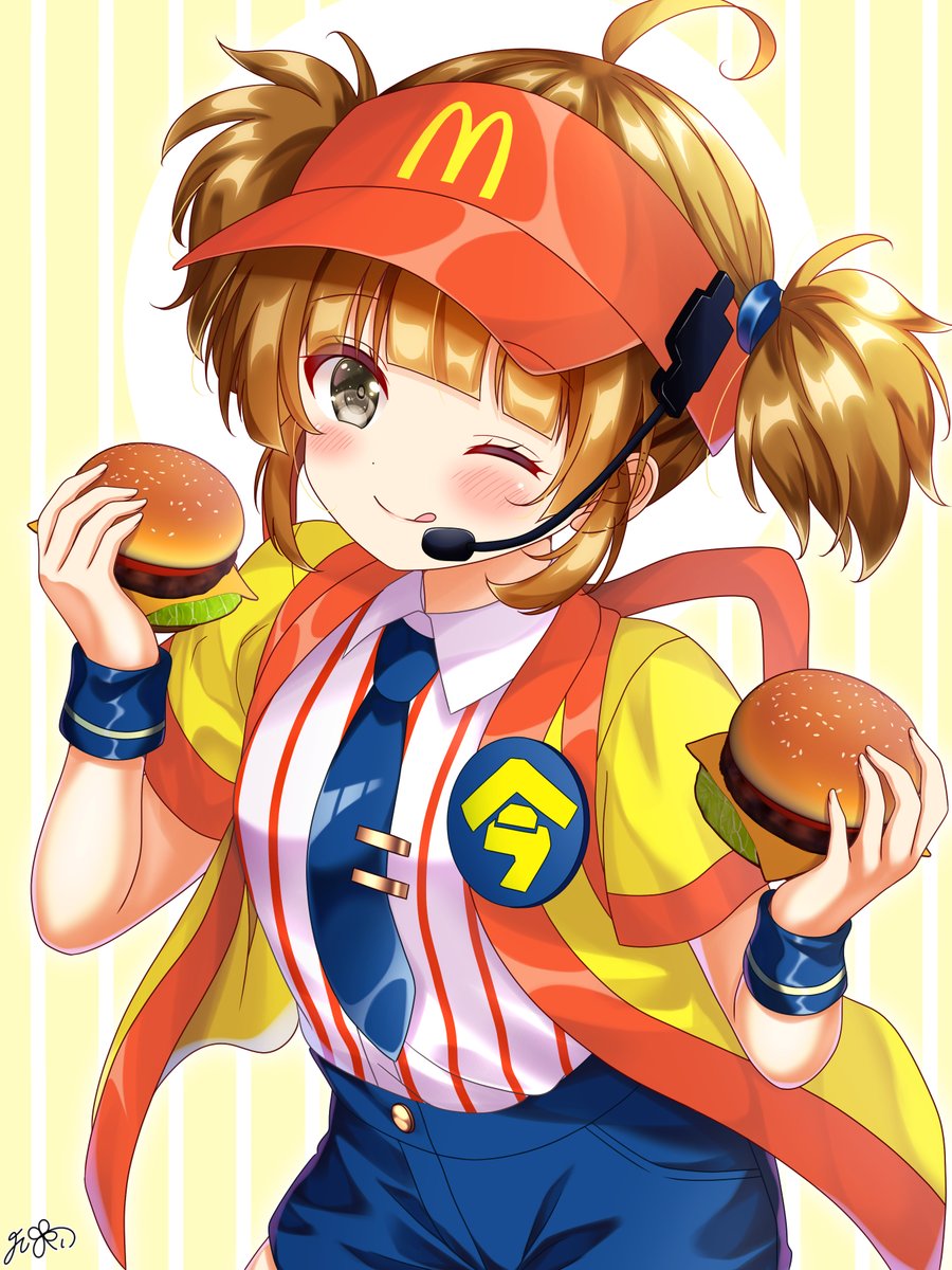 yoshi_no_i's tweet photo. #今月描いた絵を晒そうㅤ 
🍵お盆三刀流の千夜ちゃん♪
🍔いまだけ月見食べ美ちゃん♪
今月も大好きな「可愛い」をいっぱい詰め込んで描けました😊💕 https://t.co/OFAjtIsHSl