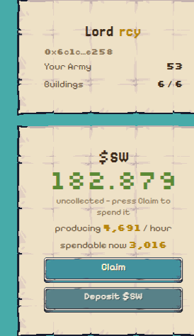 ric1u's tweet photo. 🏰 Been playing around with Stonewatch lately and honestly, it’s pretty interesting.
You build your army, raid, collect $SW and progress through the kingdom.
I’m currently making around $30/day from it 💰
👉 https://t.co/OeQvo1PnHx
#Stonewatch #SW #Gaming #CryptoGaming https://t.co/Zd1hKvk87x
