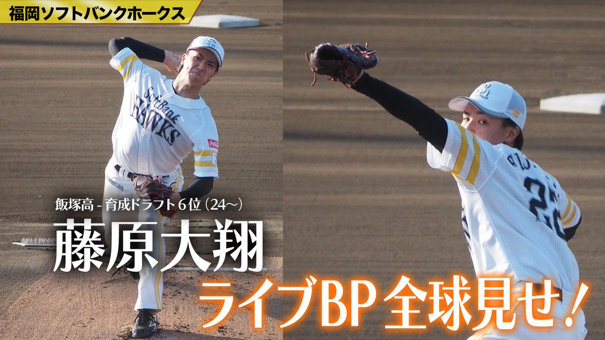 Bambies2025's tweet photo. 【"人生初リハビリ"乗り越え、藤原大翔がライブBPに登板】
https://t.co/Pdkc0G0aaJ

離脱後初のライブBPに登板した #藤原大翔 投手。リハビリ期間の思いや取り組みを取材しました🥺

また、本日のライブBPの全球を映像でお届けします📹
#sbhawks
#Bambies https://t.co/oGljVM2izc