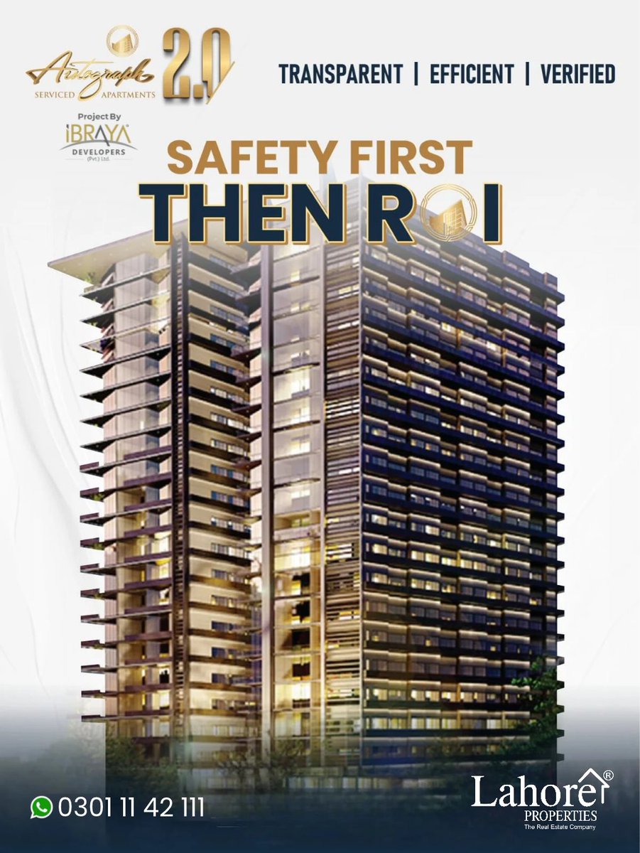 LahorePropertie's tweet photo. #1RealEstateMarketingCompany #Lahore #DHALahore #investment #Autograph20 #ServicedApartments #LuxuryLiving #ibrayagroup #PrimeLocation #DHAPhase5 #LahoreRingRoad #LahoreRealEstate https://t.co/WfyBx00Uuj