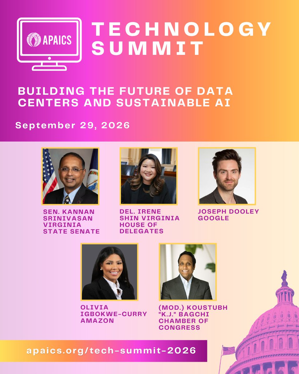 APAICS's tweet photo. 🫵 Are you ready to dive into the fast-evolving tech and digital policy landscape? Join us at the 2026 APAICS virtual Tech Summit from September 29-30! Here's our spectacular lineup of Day 1 Panelists!

🌟 Learn more at https://t.co/wd2FrYkmML

#APAICSLeads #TechSummit #Day1 https://t.co/pJW7gbgeOJ