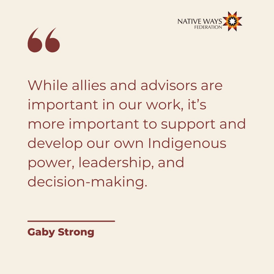 native_ways's tweet photo. Allies have a role but Indigenous leadership must remain at the center. Building our own power ensures that decisions reflect our communities, values, and futures. Self-determination is not optional. https://t.co/tstcR7k6RR