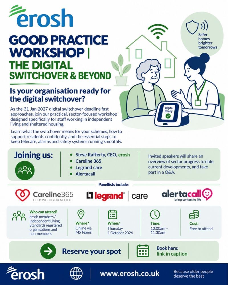 Alertacall's tweet photo. 🎤We will be speaking at the @erosh_uk Good Practice Workshop this Thursday, which will look at the analogue-to-digital transition & what it means for #IndependentLiving & #ShelteredHousing
Take a look at our #BeyondWardenCall® case study 👉 https://t.co/J0IvQzWQxD https://t.co/WIFc8TLcU1