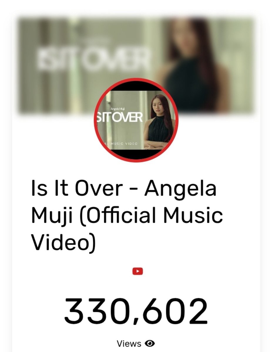 __allforjaja's tweet photo. The music video of "Is It Over“ by Angela Muji just unlocked 330k+ views and counting, let's keep on streaming and malapit na tayo mag 400k views!

https://t.co/nQG77Dasz5 https://t.co/UXvxQluTAE