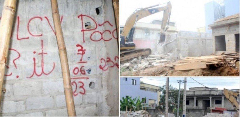 Koaci's tweet photo. Côte d'Ivoire : Cocody, démolition d'une villa érigée sans permis de construire https://t.co/xwEvJJnpWK