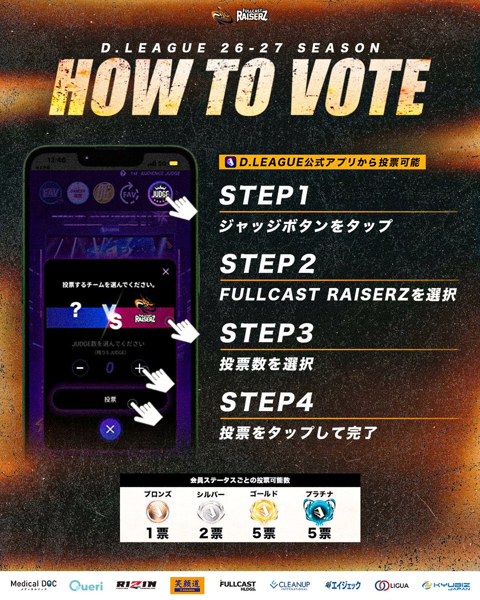 fullcastraiserz's tweet photo. D.LEAGUE 26-27 SEASON ROUND.1
🔥STARTING MEMBER🐉

6 INFINITY TWIGGZ
5 TINY TWIGGZ
7 KILLA TWIGGZ
8 WILD TWIGGZ
9 ILL TWIGGZ
13 KID LOOPZ
14 MADD TWIGGZ
15 YOUTA

★ACE PERFORMER
INFINITY TWIGGZ！！

自分たち自身の限界を超え、
まだ誰も見たことのない王者のその先へ https://t.co/5LE5VmmRpB