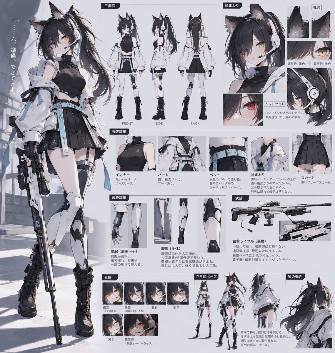 ka_suhitori's tweet photo. なんかゲーム考えていたらOC(オリキャラ)増えまして。
ナビゲートAIの百目鬼(ドドメキ)ちゃんです。
既存キャラで似てるキャラ検索かけたらブルアカ出て来たんですよ。知らないのになぜ.....？
#AIイラスト　#ゲーム制作　#オリキャラ https://t.co/DMlXrPiE13