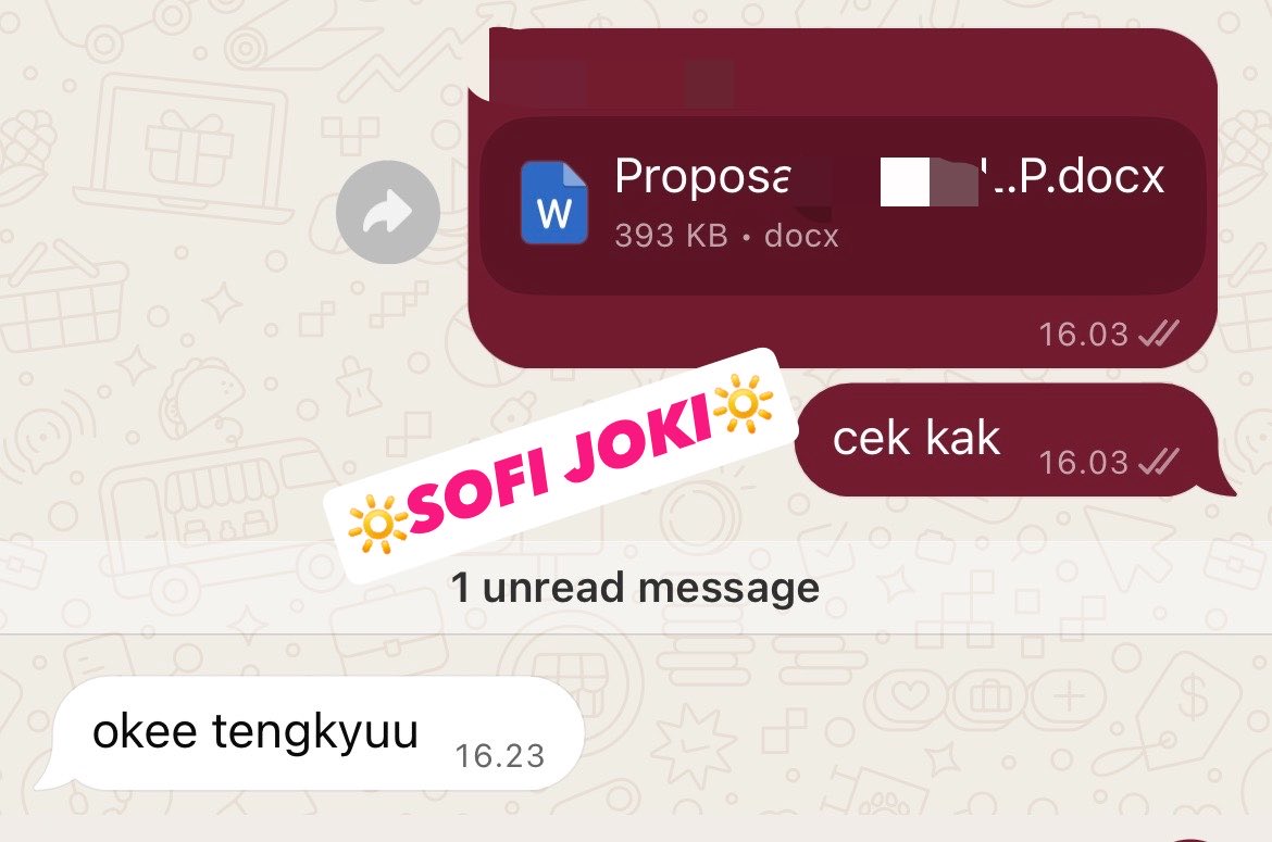 SofiJoki's tweet photo. 🔆OPEN JOKI PROPOSAL PENELITIAN🔆
https://t.co/XtBUzbDqgp

#zonauang #joki #jokiproposal https://t.co/mYPfgWI4CO