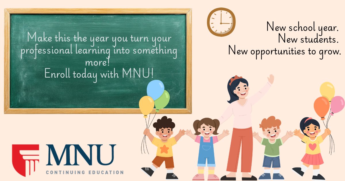 MNUContinuingEd's tweet photo. #TeacherPD #GraduateCredit #ProfessionalDevelopment #ProfessionalLearning #Educators #ContinuingEducation #MNU https://t.co/jwLeb8eSuk