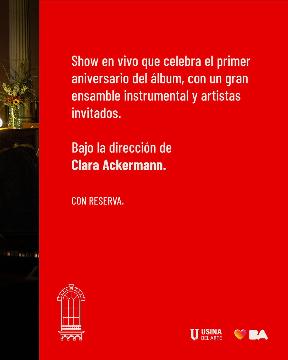 UsinadelArte's tweet photo. Un año de A Ramiro, en vivo

El viernes 9 de octubre, a las 20 h, Trucha y la Orquesta Liria, bajo la dirección de Clara Ackermann, se encuentran en vivo para presentar A Ramiro: con orquesta, a un año del lanzamiento del álbum. https://t.co/dEn9cfjpHY