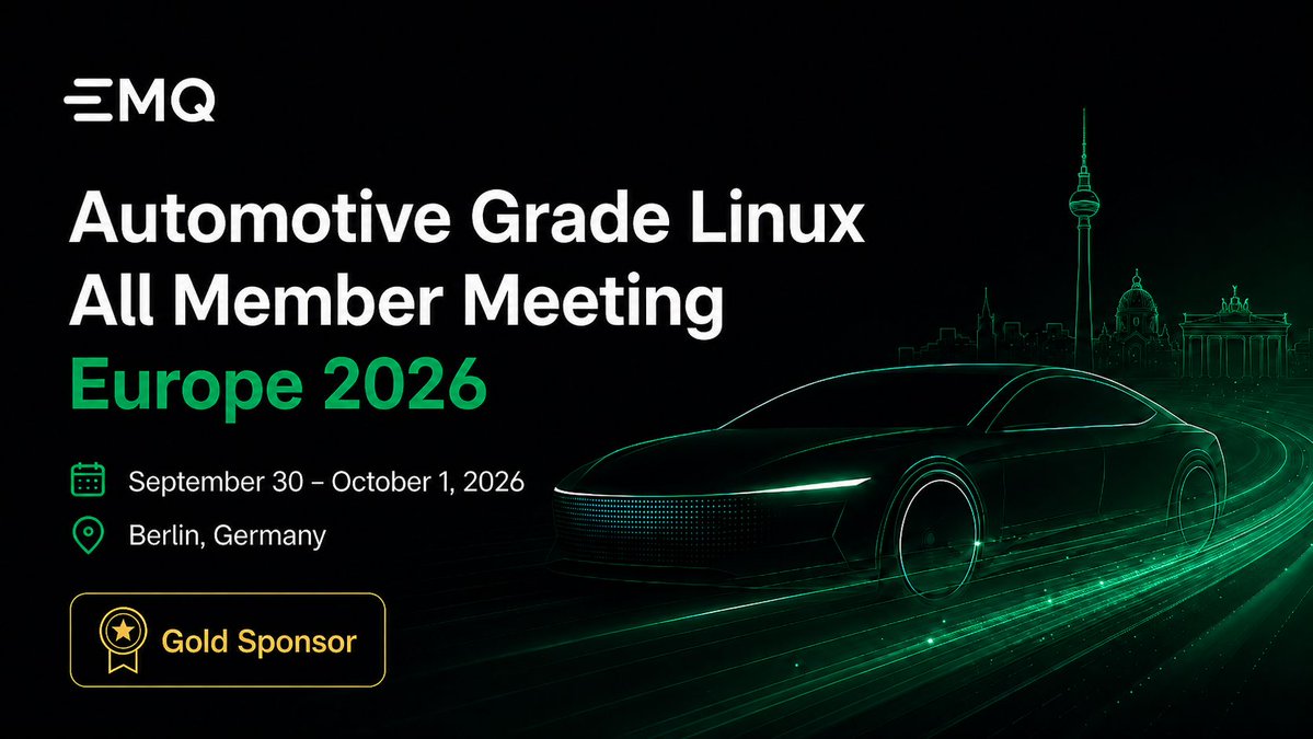 EMQTech's tweet photo. We’re heading to Berlin tomorrow for the Automotive Grade Linux meeting! Speak with us at the show and don’t forget to join our keynote “From Factories to Fleets: Industry 4.0 Lessons for the Software-Defined Vehicle” on September 30th at 10:10am. 

https://t.co/T6LoAYnQow https://t.co/jGbubOxcRN