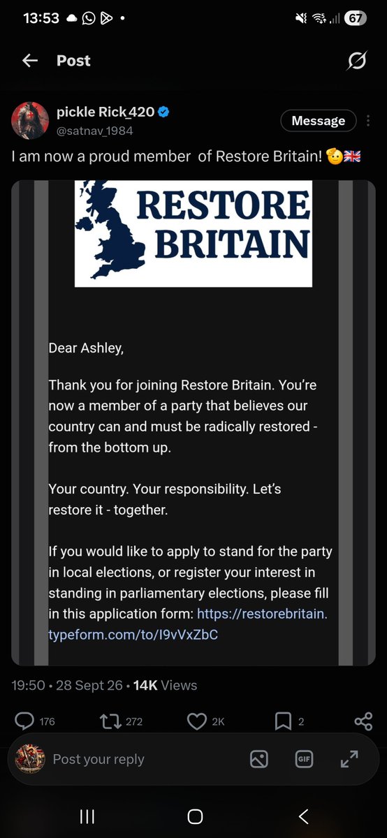 FatiguedRobert's tweet photo. Three exact screenshots. 

Probably more. 

Grok states @RestoreUK2026 is the first so if you have unfollowed him then check again.

@satnav_1984 @Caitlinchabm0

Explain please. https://t.co/uMTdyjTzii