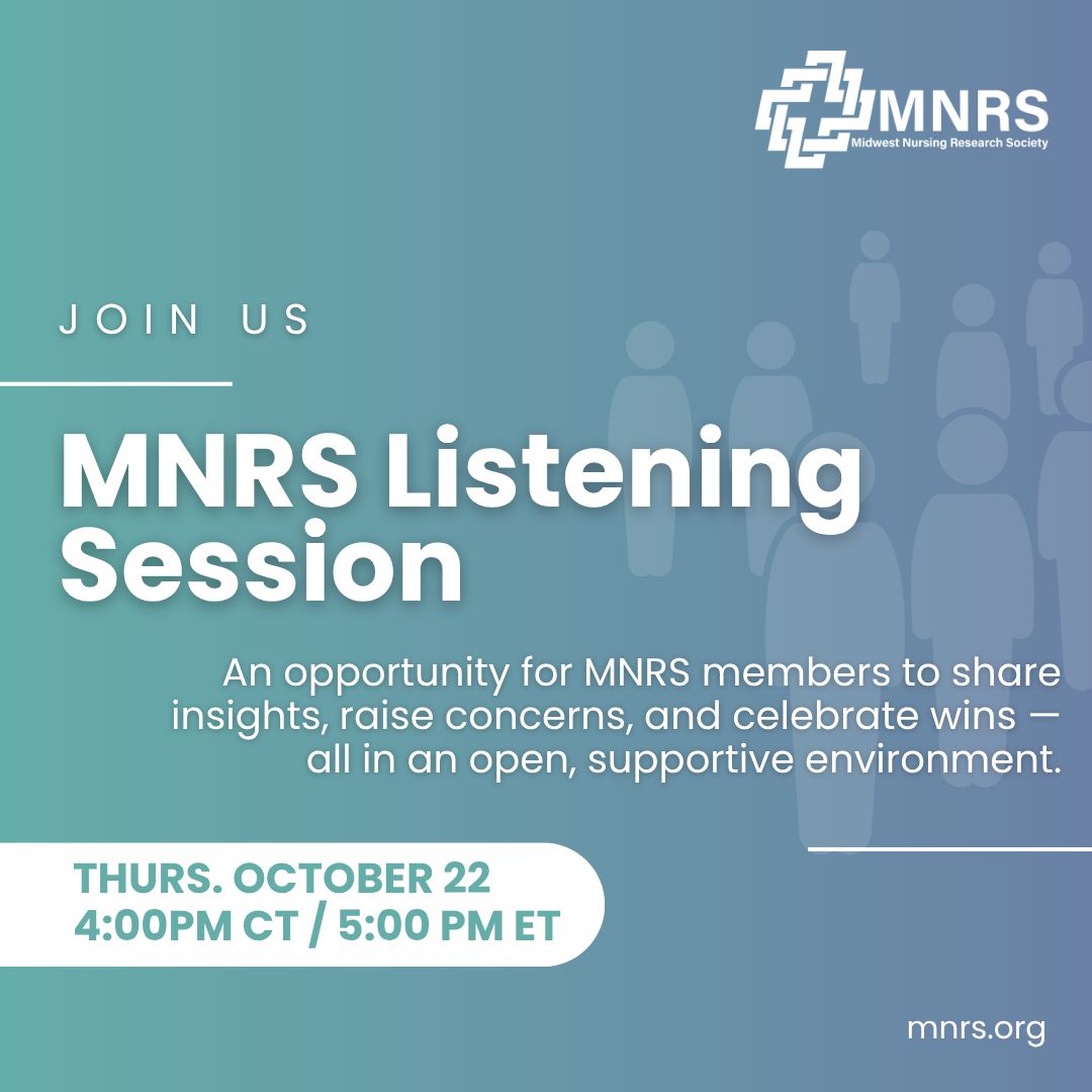 MidwestNursing's tweet photo. 📣 Your Voice Matters!

Join the MNRS Membership Committee for a live Zoom Listening Session. Share ideas, ask questions &amp; connect with fellow MNRS members.

📅 Oct. 22 | 4 PM CT / 5 PM ET
💻 FREE; registration required.

Register: https://t.co/opD58NEdHW https://t.co/8Mfs7aJNnw