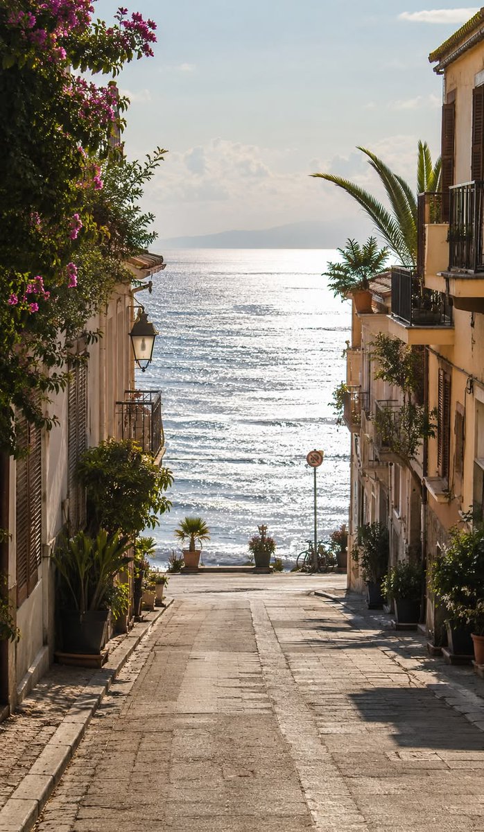 naturehealyou's tweet photo. i love streets that lead to the sea https://t.co/gHs4JAZJV6