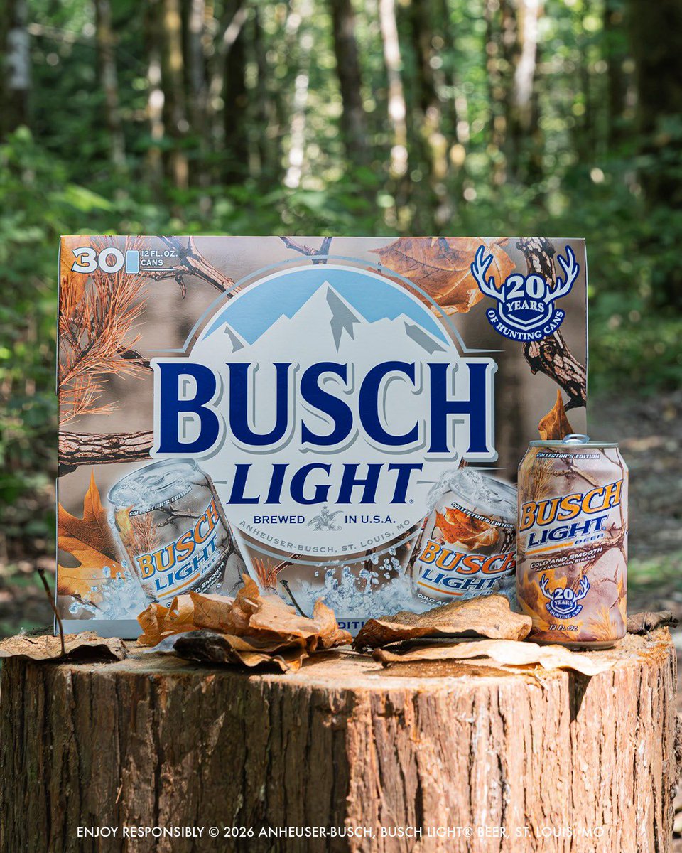 BuschBeer's tweet photo. 🗣️ 20TH ANNIVERSARY HUNTING CANS ARE NOW IN SEASON! 🦌🍻

Set your sights this hunting season on our limited-edition retro hunting cans coming soon NATIONWIDE! https://t.co/nKmLT67RM7