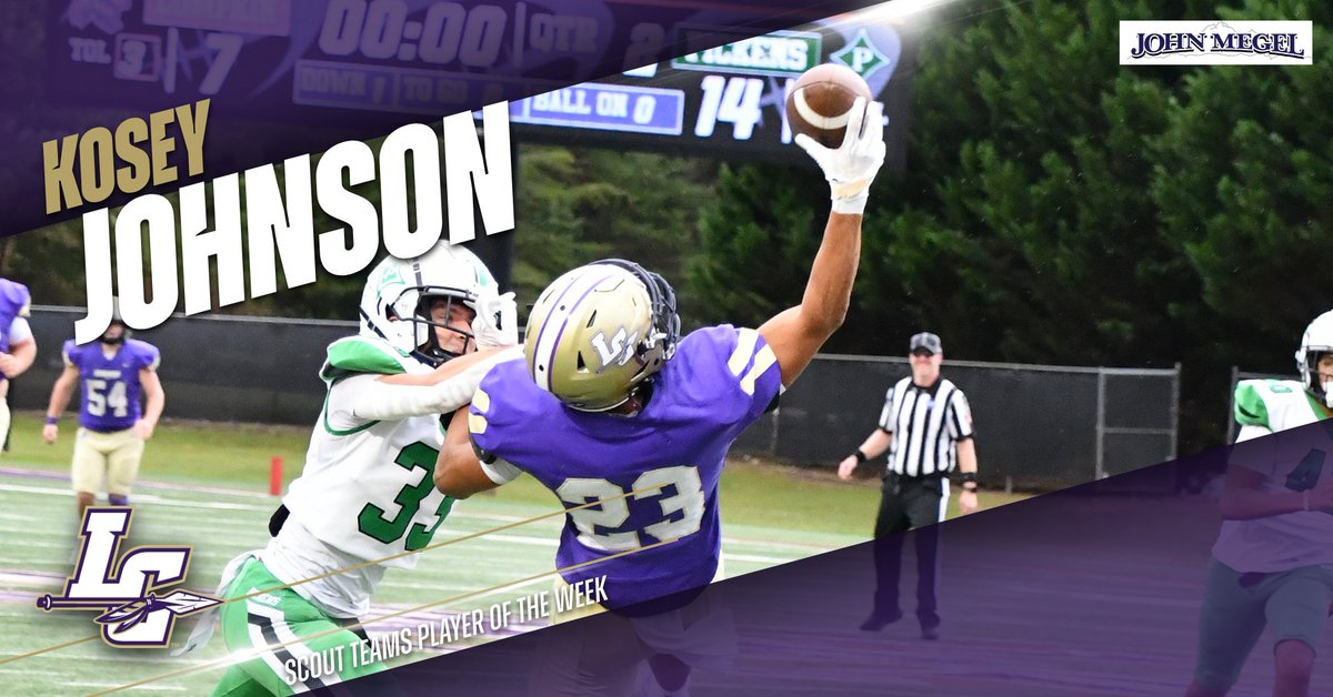 LumpkinFB's tweet photo. Congratulations to Kosey Johnson on being selected as Scout Teams Player of the Week for his work at practice in preparation for Hart County and for his performance in the JV Game vs Pickens. He had over 100 yards receiving, a TD, and an INT in that game. #hardworkpaysoff https://t.co/spCmRljgib