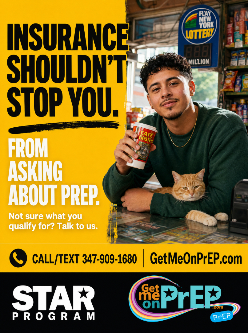 _STARProgram's tweet photo. No insurance? Don’t let that stop you from asking about PrEP.
We can help you explore HIV prevention, testing, and sexual health options that fit your situation.
📲 347-909-1680
🌐 https://t.co/IihRFsieWw
#PrEP #HIVPrevention #Brooklyn #GetMeOnPrEP https://t.co/VNapMnpCpp