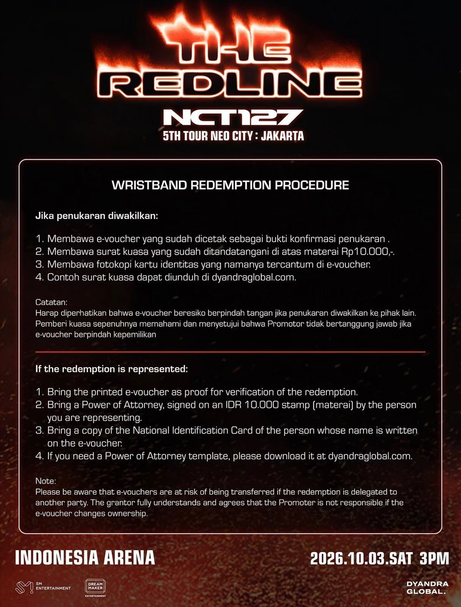 mangoberrys__'s tweet photo. OPEN JASA TUKER TIKET NEOCITY 5 THE REDLINE NCT 127 TOUR IN JAKARTA

50k/tix dp 20/tix
include :
- surat kuasa
- materai
- print e vocher 

📍COD H-1 ATAU HARI H KONSER https://t.co/ObCVoARlwS