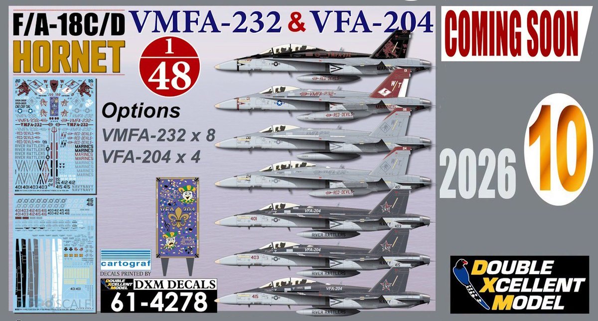 KitMakerNetwork's tweet photo. Decals: Hornets VMFA-232 &amp; VFA-204 https://t.co/RkxDkGlrgr https://t.co/00GT3CLs9j
