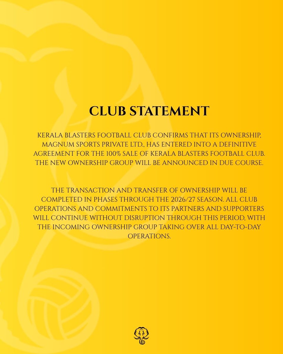 KeralaBlasters's tweet photo. Club Statement https://t.co/6wqz1eBnxx