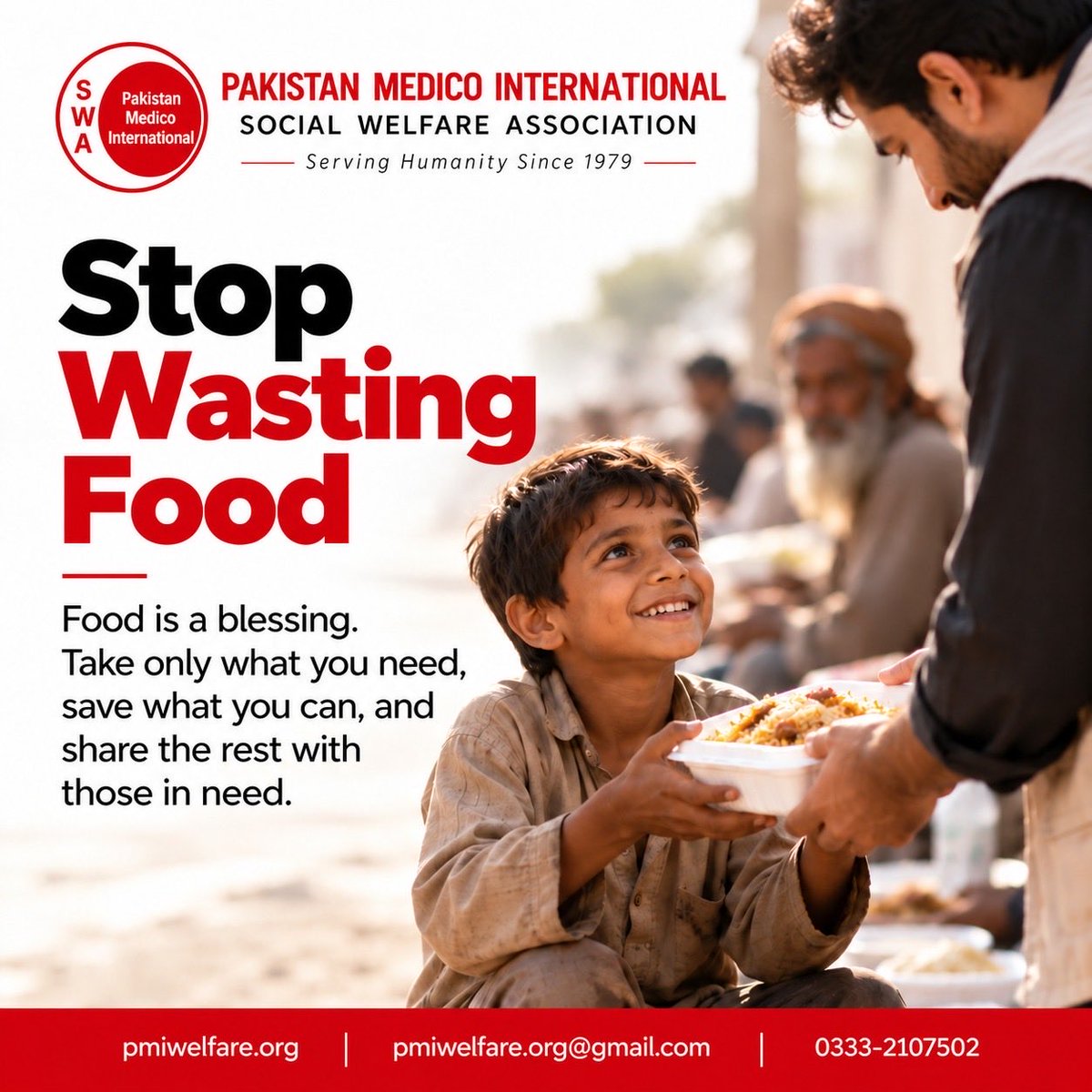 PMISWA1979's tweet photo. Stop Wasting Food. Share What You Can. ❤️

Food is a blessing, and every meal matters. Take only what you need, avoid waste, and share with those in need.

A little thoughtfulness can make a big difference in someone's life.

Pakistan Medico International - SWA https://t.co/4gJNmcYET0