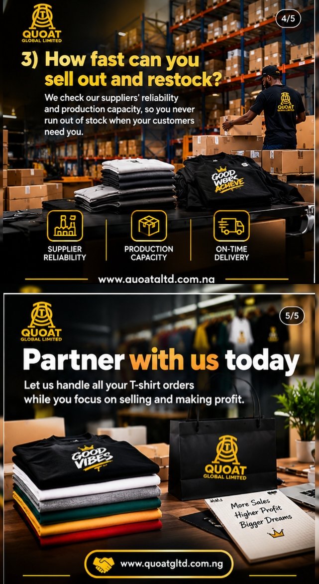 QuoatglobalLTD's tweet photo. We've spoken to over 50 T-shirt vendors in the last few months and they all have the same fear:

"What if I import and it doesn't sell? What if customers complain?"

This is what we check 
#quoatgloballimited #procurement #B2B https://t.co/5XjzYBzcyV