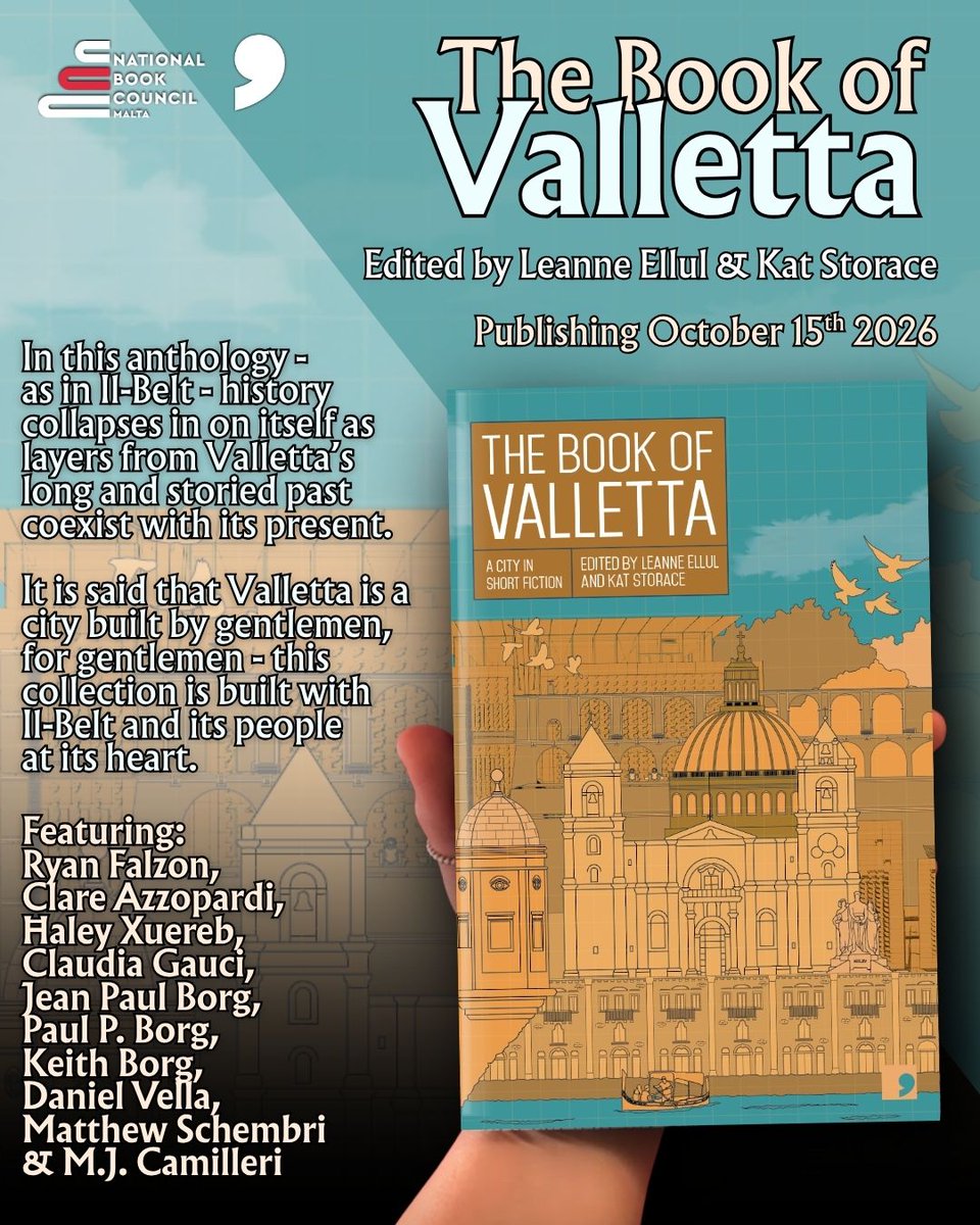 commapress's tweet photo. THE BOOK OF VALLETTA 📘 
Ed. Kat Storace &amp; Leanne Ellul ✍  

📅 Pub Oct 15 
📘 https://t.co/6zgIUEMVjY

They say Valletta was ‘a city built by gentlemen, for gentlemen’. These stories present the reality: Il-Belt – ‘the City’ – a place made by, for and of ordinary citizens. https://t.co/Ffais0x8mO