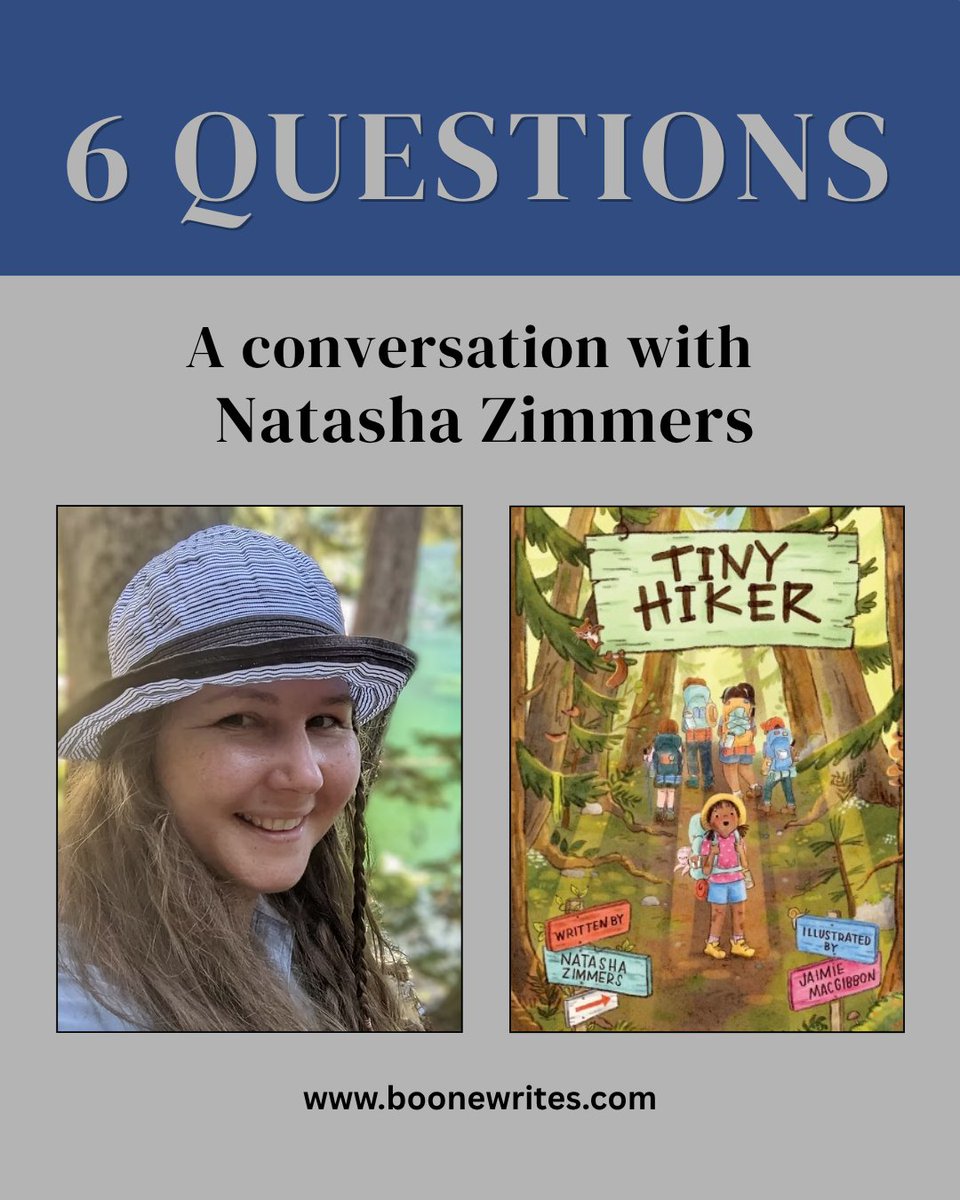 boonewrites's tweet photo. It's Tuesday, which means I have a new author guest on my SIX QUESTIONS BLOG. This week Natasha Zimmers stopped by to talk about her picture book TINY HIKER.
https://t.co/HabP8QgKyV
#kidlit #writers #booksforkids https://t.co/8XLXF5G8MB