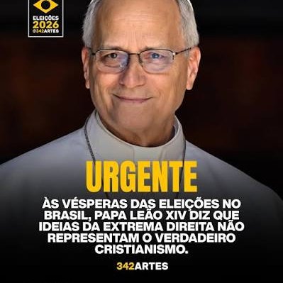 BrasilPost13's tweet photo. OS CATÓLICOS NÃO SERÃO CALADOS!

Papa Leão diz que extrema direita não é expressão autêntica do cristianismo.

Afirmação do pontífice aconteceu durante uma coletiva de imprensa, ao responder uma pergunta sobre a ascensão de partidos extremistas, como o Bolsonarismo ...  🙏     👇 https://t.co/dTMZtQ4sRu