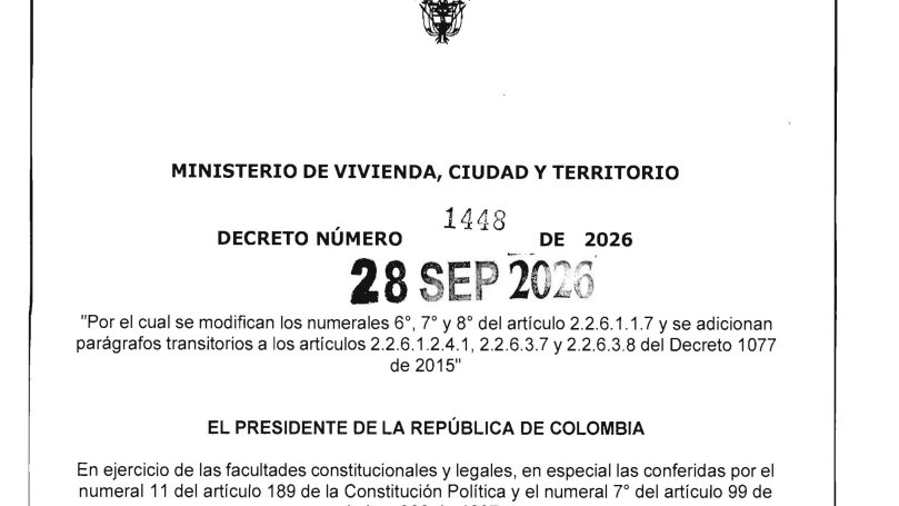 NormatividadCEL's tweet photo. DECRETO 1448/2026 Licencias urbanísticas. Obras de construcción/ampliación/modificación/ adecuación/ reforzamiento estructural/ restauración/ reconstrucción/cerramiento y demolición de edificaciones, y de urbanización, parcelación, loteo https://t.co/LnhRj279eW https://t.co/SUeLbBPSWQ