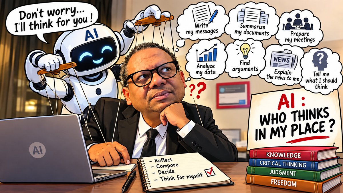 emormin's tweet photo. 🎥 AI Briefing #23
"Don't worry… I'll think for you!" 🤖
Cognitive crutch or intellectual partner?
👉 https://t.co/2AIQZa5wc5
#AI #InstitutAIJ #CriticalThinking https://t.co/NQYltHcjs0