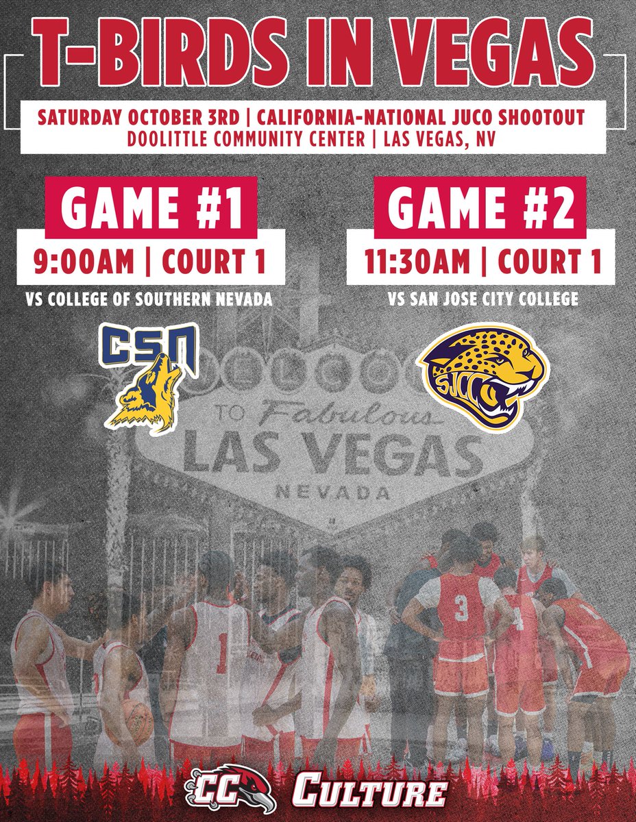 CasperMBB's tweet photo. T-Birds will open up Pre-Season play this Saturday in Las Vegas! Going to be a great event. 
#FlyWithUs #CCMBB 🦅 https://t.co/VgcDSyq8xL