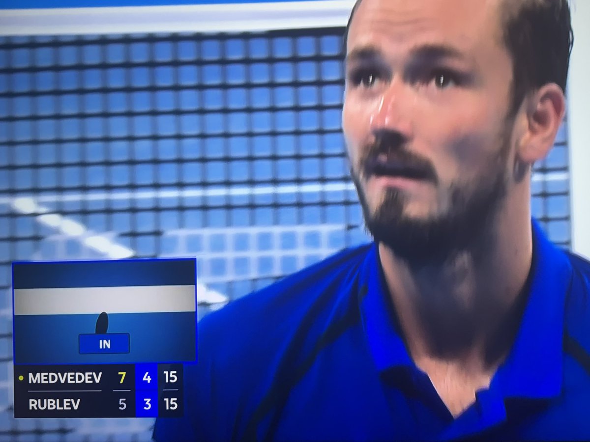 TennisRespecter's tweet photo. meddy grazes the line to avoid 0-30 https://t.co/peLyraxIFb