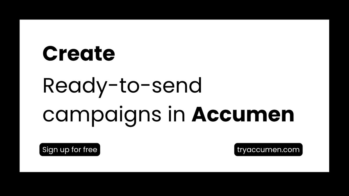 tryaccumen's tweet photo. Create Ready to send campaigns with Accumen!

#sales #leadgeneration #b2b #outbound #sdr https://t.co/eJRp6Tj1cW