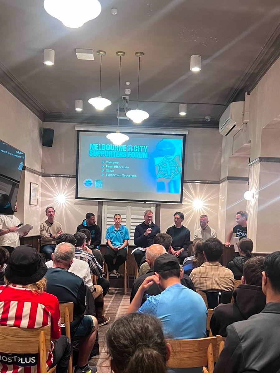 MCFC_FRG's tweet photo. Thank you to everyone who turned up to the first supporters forum of the year ahead of the upcoming A-Leagues season. 

More to come in the following days of the event 🩵 ❤️🤍 https://t.co/QVyiXtgIL3